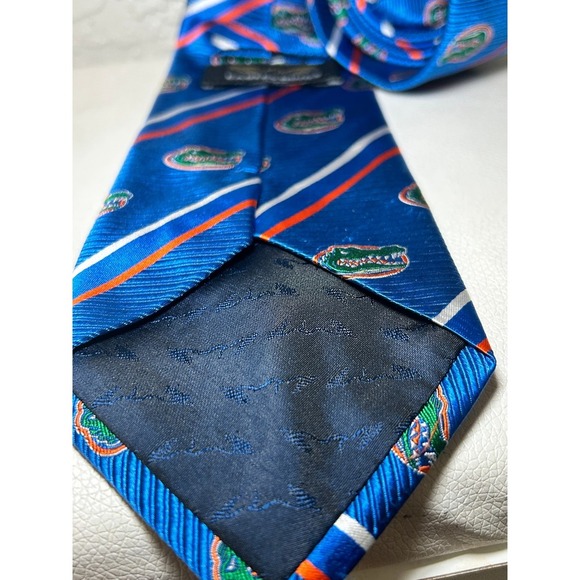 Dress Tie University of Florida Gators Mens Silk Necktie Blue 4 inches - Picture 3 of 4